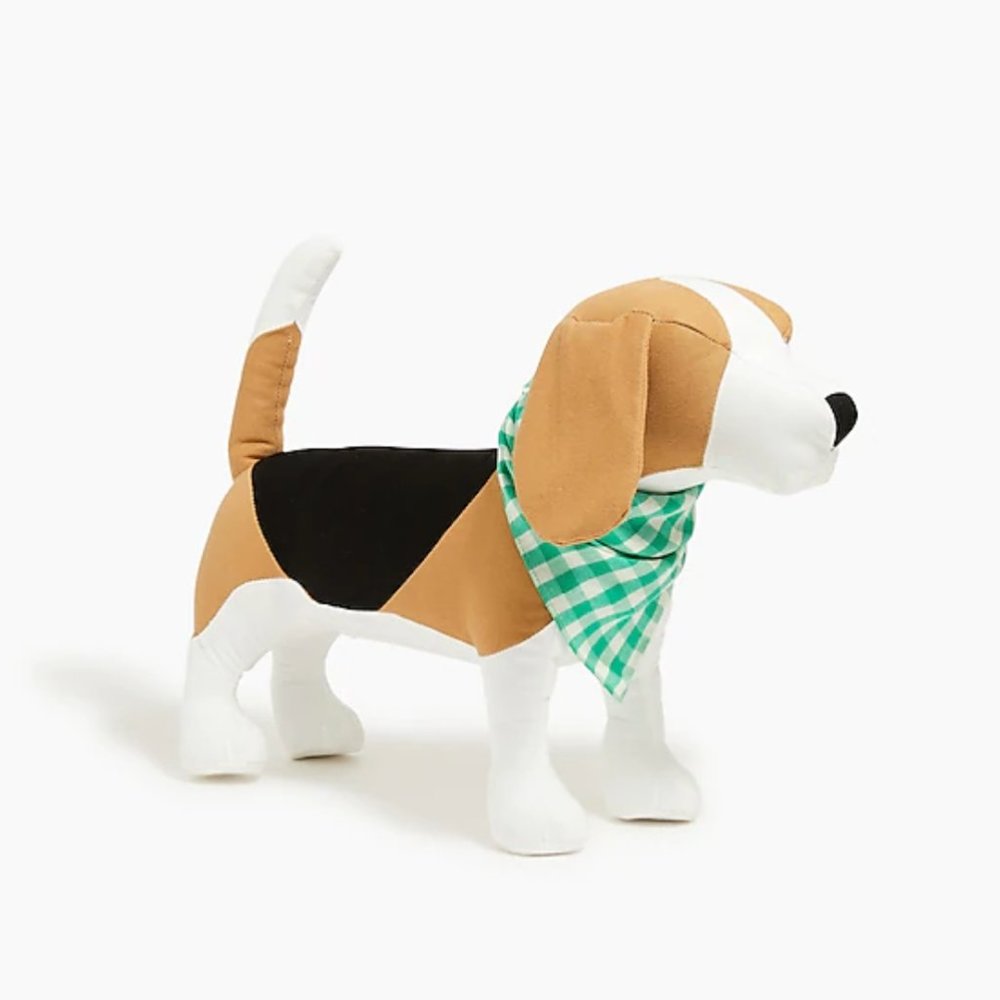 JCrew NWT Printed Dog Bandana- Gingham Green for S/M Dog OR M/L Dog